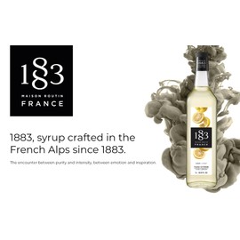 1883 Yuzu Lemon Syrup for Drinks, Made in France, 1 Liter Glass Bottle