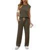 GRECERELLE Two Piece Outfits Women Summer Short Sleeve Tracksuit Womens