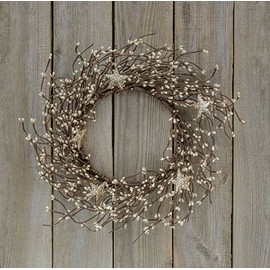 CWI Gifts Pip Twig Wreath Rings - 14 inch - Wreath Decor for Front Door and Candle Decorating - Platinum