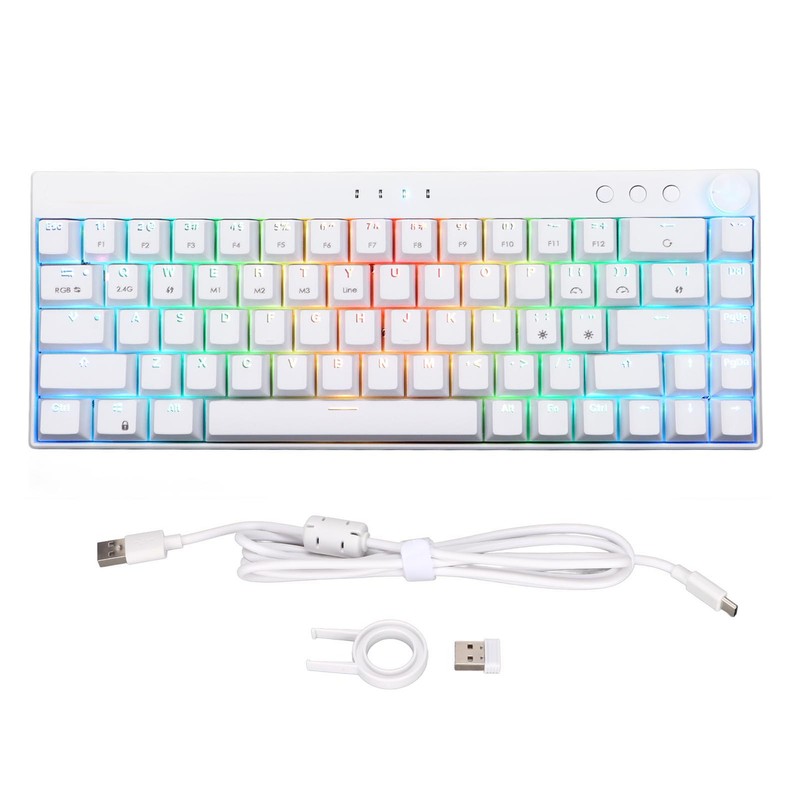 Mechanical Keyboard 68 Keys Three Modes RGB Backlight 1800mAh Battery