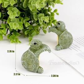 Framendino, 2 Pack Turtle Plant Pot Hanger Figurine Climbing Tortoise Statues Resin Animal Planter Pots Figurines Cute Ornaments for Garden Decoration