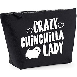 Hippowarehouse Crazy chinchilla lady printed make up cosmetic wash bag 18x19x9cm