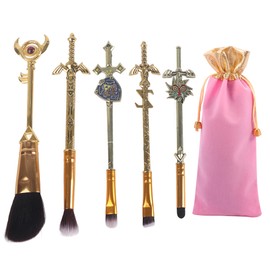 5pcs Cosmetic Anime Makeup Brushes Set Cosplay Gift Cosmetic Makeup Brush Set For Women with Storage Bag