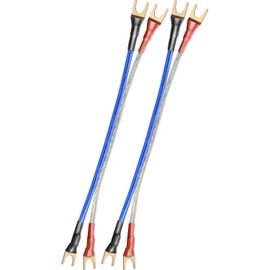 WYVERN AUDIO Jumper Cable, Assembled Product, HIFI Speaker Cables, Set of 4, Handmade (Blue/9.8 inches (25 cm))