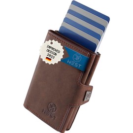WEST® Slide - Slim Wallet with for Men, brown, With coin pocket
