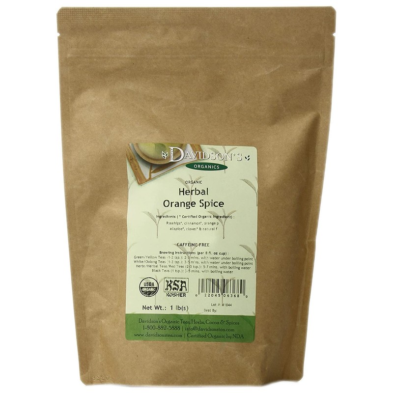 Davidson's Tea Bulk, Herbal Orange Spice, 1 Pound Bag