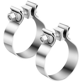 Datanly 2 Pcs 5 Inch Muffler Clamp, Narrow Band Muffler Clamp Stainless Steel for Pipes and System Repair