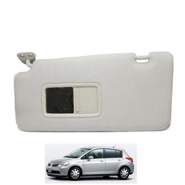 BestParts Sun Visor Sun Shade Gray with Mirror Left Driver Side LH Compatible with Nissan Versa S, SL 4 Cyl 1.8L 2007-2012 Replace 96401-ZW42A, 96401-EL31A, 96401-EL41A, 96401-ZW43A