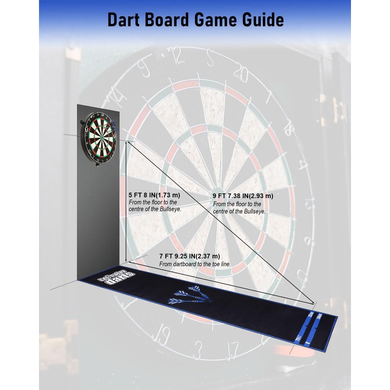 Yirinatek Professional Darts Mat with Oche Line System & Throw