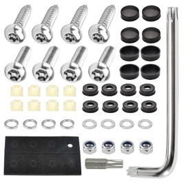 Anti Theft License Plate Screws, WADY 8 Sets Anti-Theft Stainless Steel License Plate Fasteners,Stainless Steel Bolts Fasteners Kits for Car Tag Frame Holder,Tamper Resistant Mounting Hardware (Black)