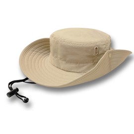 Wide Brim Sun Hat for Men and Women, Beach Hat, Safari Boonie Hat, Foldable Fishing Hat with Breathable Mesh and Adjustable Chin Strap, Bucket Hat for Fishing, Hiking