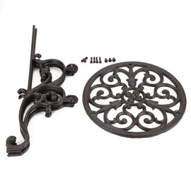 OwnMy Heavy Duty Cast Iron Plant Stand Indoor Outdoor Vintage Wrought Iron Round Flower Pot Holder Stand, 19.3" Tall Decorative Large Potted Plant Stand for Home Garden Patio, Retro-Brown