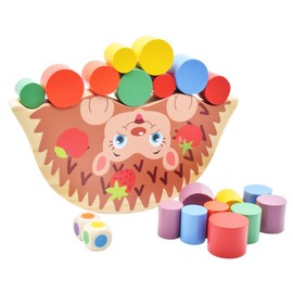 BeBuy24 Balancing Game Hedgehog - Wooden Motor Skills Toy - Concentration and Skill Game for Children