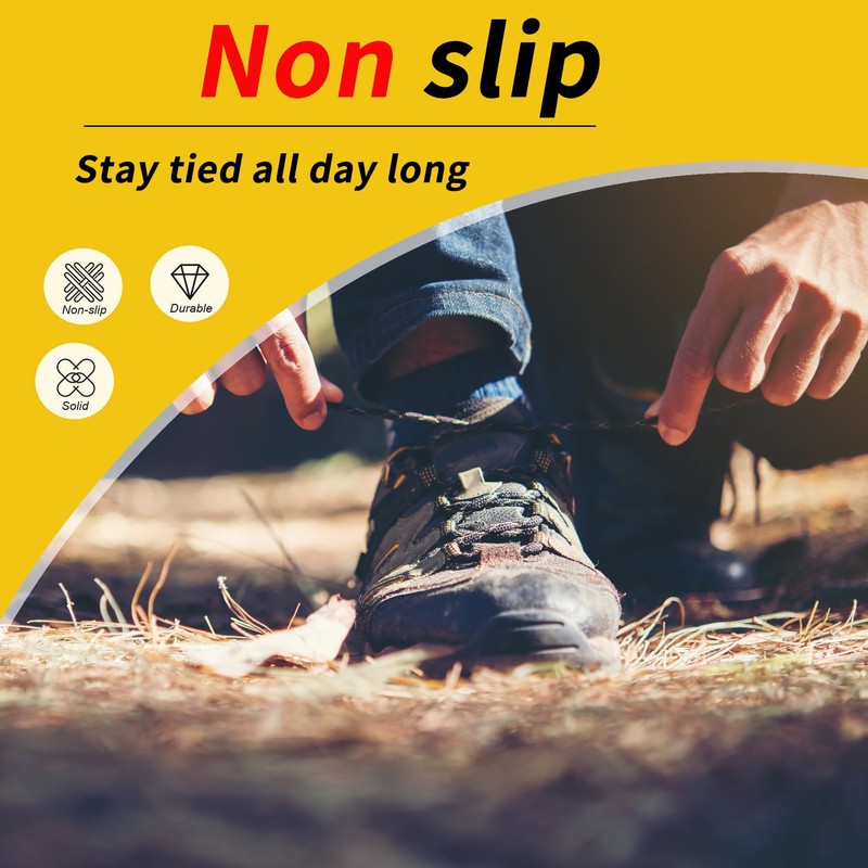 SUBAUM 2 PAIRES Round Strong Work Boot Laces,Heavy Duty Shoe