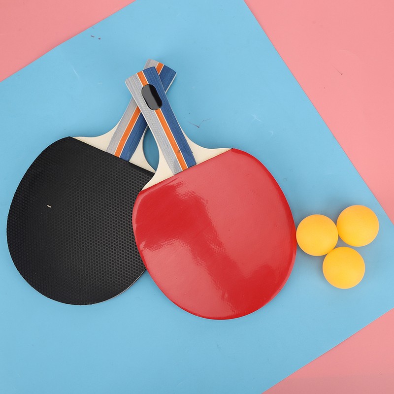 2PCS Table Tennis Rackets Inverted Rubber Paddles with 3 Ping