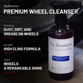 Dr. Beasley's Premium Wheel Cleanser for Autos 12 Fl Oz - Removes Dust, Dirt, and Grease on Wheels, Clings to Surface for Zero Waste and Maximum Results, Gives Wheels Remarkable Shine