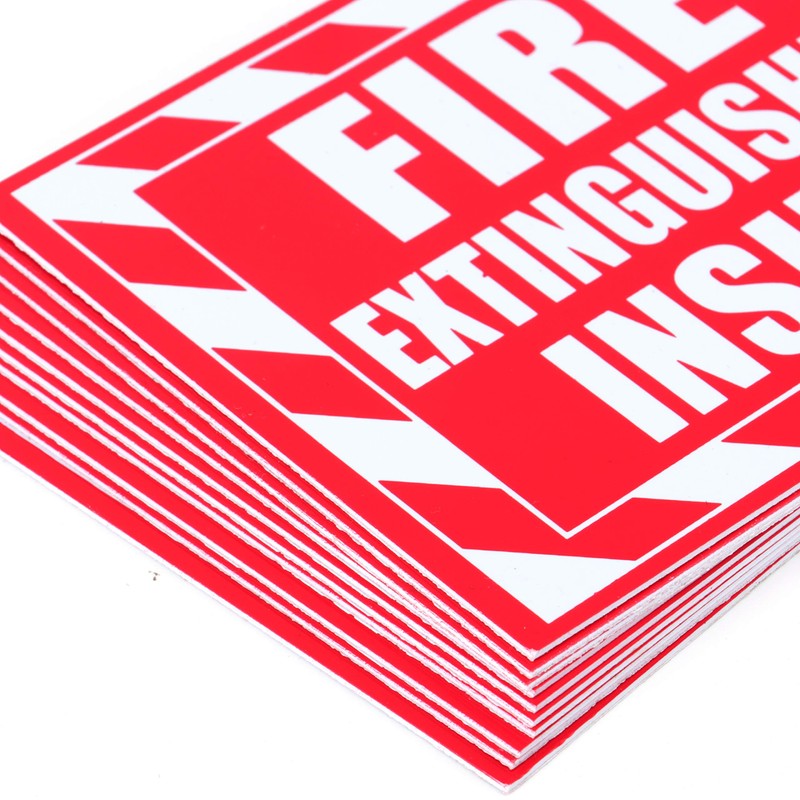 Fasmov 10 Pack Fire Extinguisher Inside Sticker Self -5" x