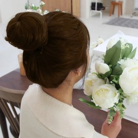 Bun hair, low bun, ponytail wig, light brown ponytail wig (WFIYNHQ) / 올림머리 로우번 똥머리 가발 밝은갈색 똥머리가발 (WFIYNHQ)