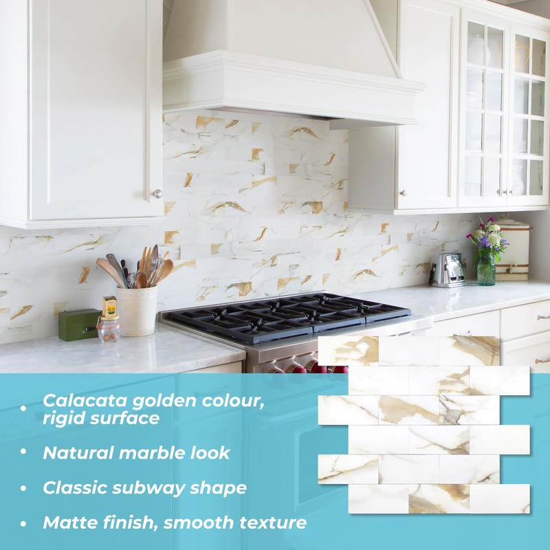 STICKGOO 10-Sheet Peel and Stick Backsplash for Kitchen, Stick on