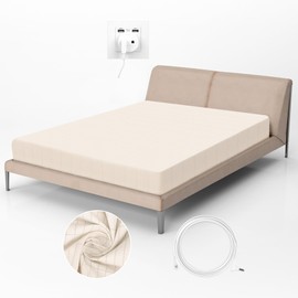 RIQINXIN Conductive Grounding Fitted Bed Sheet with 4.6 m Ground Cable Grounding Fitted Bed Sheet for Better Sleep Reduces Stress 100 x 200 x 25 cm