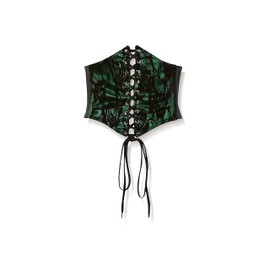 Lavish Green w/Black Lace Overlay Corset Belt Cincher (XLarge)
