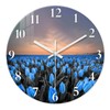 XFM Blue Tulips Glass Wall Clock for Living Room Decor