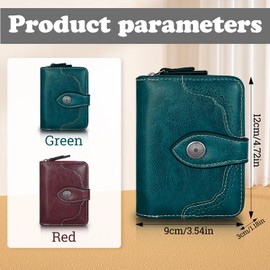 FuninCrea Ladies Purses Leather Purse Large Capacity Small Purses for Women, Womens Purse Classical Credit Card Holder Wallet Womens Wallet Portable Ladies Wallet with ID Window and Zipper (Black)