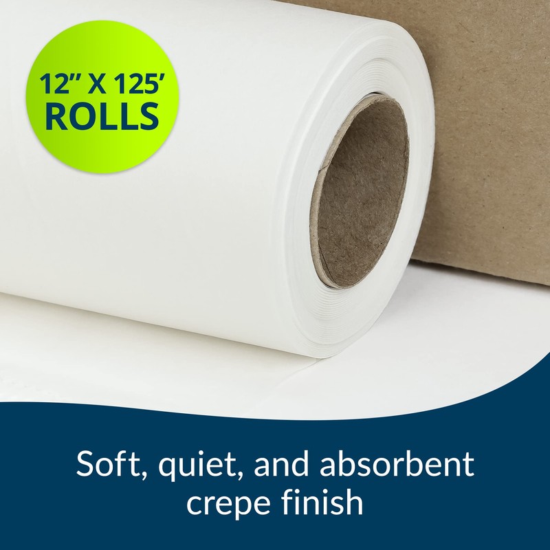 TIDI 612 Avalon Single-Use Chiropractic Headrest Paper Roll, White, 12”
