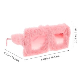 WRITWAA Plush Sunglasses for and Adults with Furry Frame, Funny Sunglasses, Fluffy Plush Glasses, Cute Fashion Sunglasses for Accessories, pink, 16.50X14.50X7.00CM