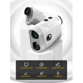 Hunting&Golf Laser Rangefinder,7X Magnification,1200 Yards Distance,High-Precision Flag Pole Locking Vibration,Slope Mode Continuous Scan,Present for Golfer(Classic, White)