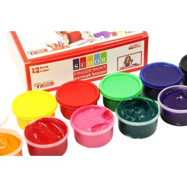 Finger Paints for Kids and Babies. 12 Colours 30ml Each. Non-Toxic and Washable Paints for Creative Games and Painting Activities. Craft Paints (12 x 30ml)
