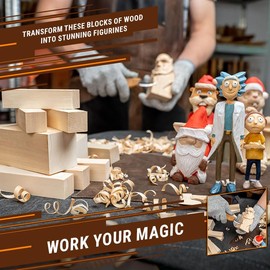 BeaverCraft Basswood Carving Blocks BW24 pcs Whittling Wood Basswood for Carving - Large Wood Carving Blocks 6" х2 Wooden Blocks for Crafts Bass Wood Blank Blocks for Wood Carving - Soft Craft Wood