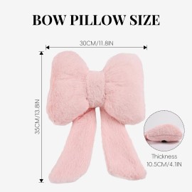 2 Pack Bow Car Headrest Pillows Plush Neck Pillows for Travel Driving Office Chair Head Support Cushions Cute Car Accessoriessize: 13.94 x 11.1 x 1.34 inches, color: Leopard print