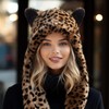 ShellKingdom Plush Novelty Animal Hat,3 in 1 Function Leopard Faux