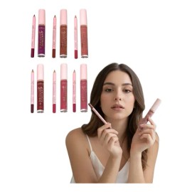 Increíble Labial Líquido Mate Y Delineador Kit De 12pzas                                                                                              