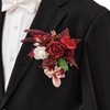 TINGE TIME Single Pocket Boutonniere for Man Groom, Best Man