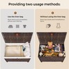 Honjourai Wicker Storage Basket with Lid,Rattan Shelf Basket with Removable
