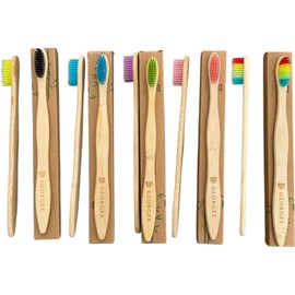Georgee Essentials Cepillos de Bambú Ecológicos Multicolor Sin BPA 10 Piezas