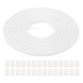 PATIKIL Sewing Bones, 10 Yard 6 mm Wide Polyester Sewing Through Low Density Corset Bones with 40 Pieces End Caps for Corset Wedding Dress Hat Cap DIY, Beige