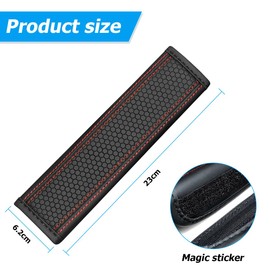 Adunsiaoto 2 Stück Weiche Schultergurt Abdeckungen Harness Pads, Sicherheitsleder Sicherheitsgurt Komfort Fahrkissen, Wabenförmig Geprägter Schulterschutz Für Autosicherheitsgurte(Rot)