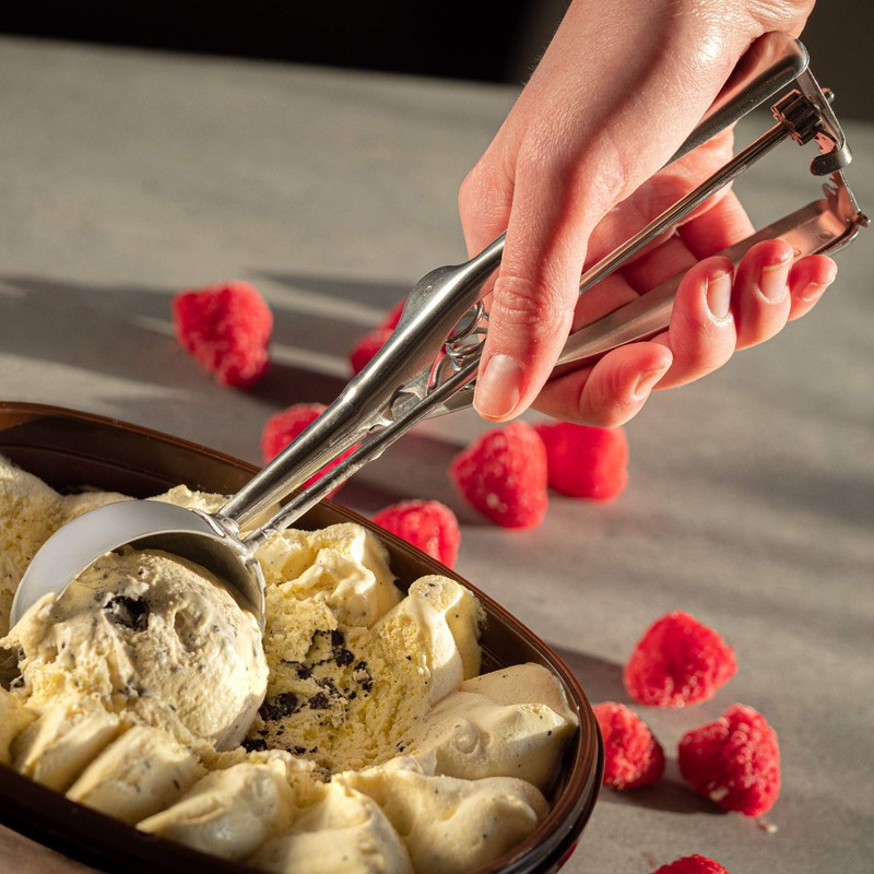 KADAX Stainless Steel Ice Cream Scoop with Lever, 5.5 cm,
