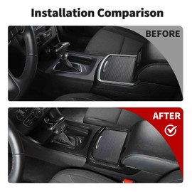 JWWY for Charger Gear Shift Panel Knob Cup Holder Cover Trim Protection Decoration Compatible with 2015-2024+ Dodge Charger Interior Accessories ABS 3PCS Carbon Fiber