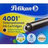 Pelikan 4001 TP/6 Ink Cartridges for Fountain Pens, Brilliant Black,