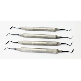 Dental Restorative Kit - 4 Pcs Double-Ended Black Titanium Coated Instruments - Stainless Steel Handles - Composite Resin Filling Tools # B0CJJT5GHR
