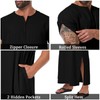 YAOHUOLE Kurta for Men Soft Comfortable Muslim Robe Side Split