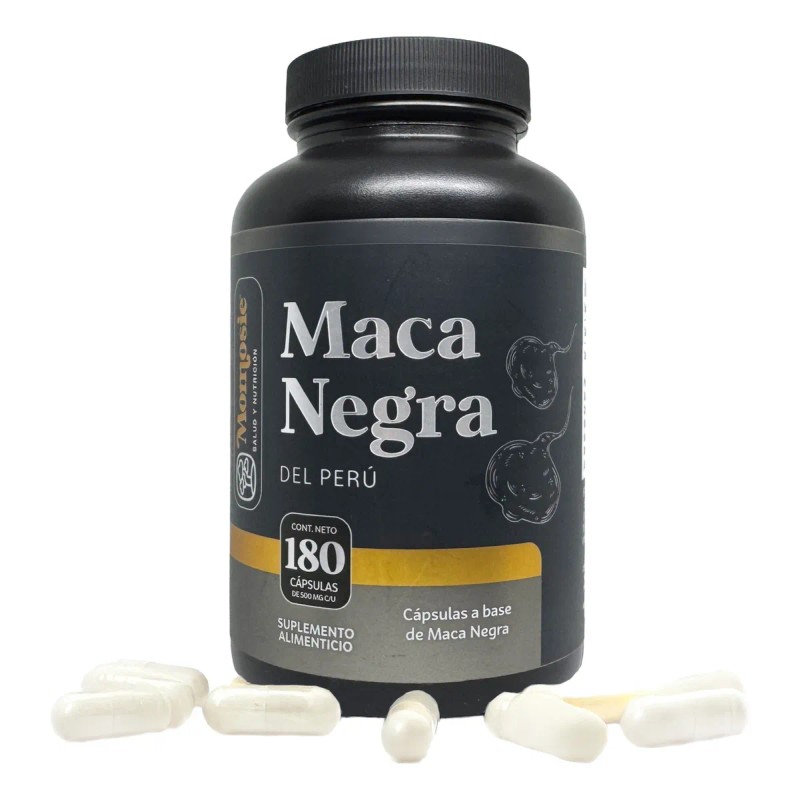 Maca Negra Peruana Organica 1000 Mg Vitalidad Y Rendimiento Sin
