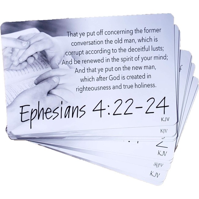Walk Like Jesus Scripture Cards (10-Pack) KJV, Inspirational Memorization Bible Verse Cards of Encouragement