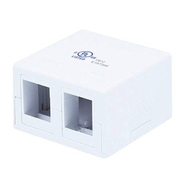 Monoprice Keystone Jack Surface Mount Box - UL Listed, 2-Port, Jacks Not Included, TAA, No Logo, White