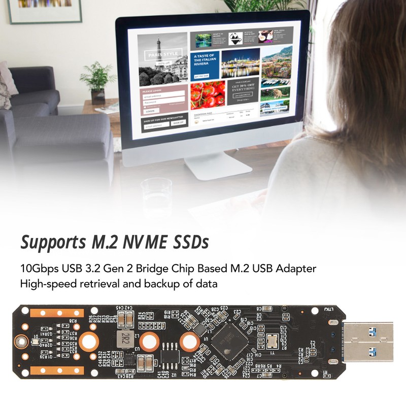 NVMe to USB Adapter Plug and Play Portable SSD 10