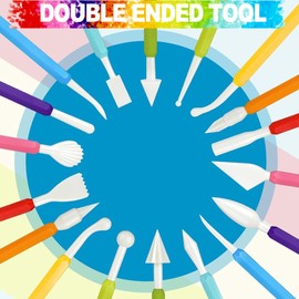 LINPHCEY 9PCS Clay Tools for Kids Air Dry Clay Tool Kit Plastic Clay Sculpting Tools Set for DIY Pottery, Modeling Sculpey Polymer Clay – Safe & Easy Grip for Beginners & Craft Lovers